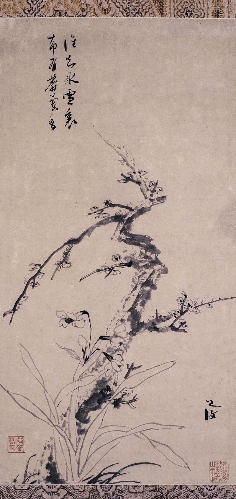 明 陈淳 梅花水仙图轴纸本72.jpg